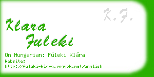 klara fuleki business card