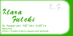 klara fuleki business card